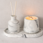 מארז נר ואגרטל ביל לבן אפור שחור