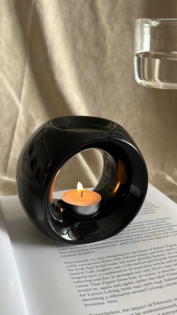 ⁦מבער קרמי לואי בצבע שחור⁩ – תמונה ⁦2⁩