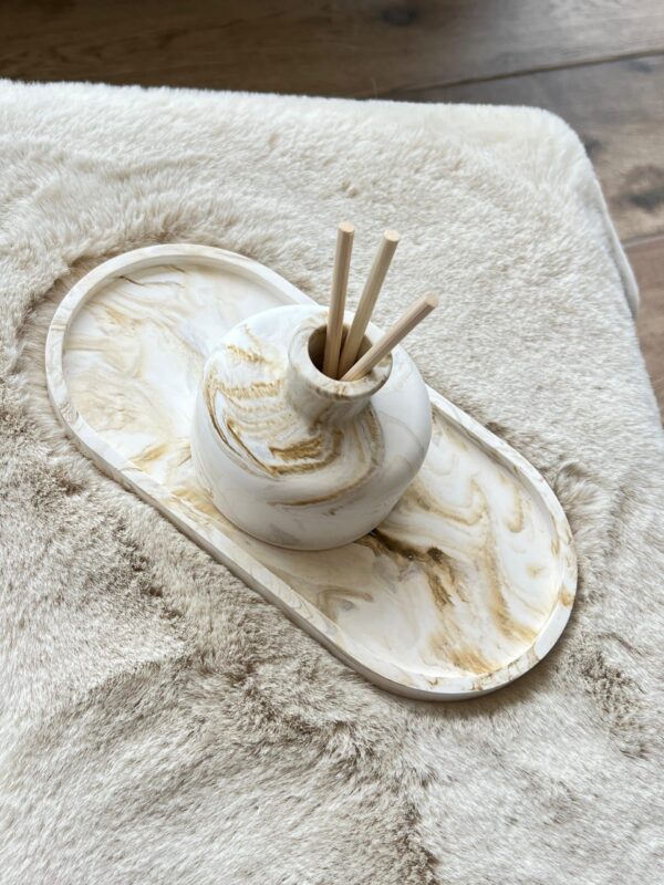 ⁦אגרטל /מפיץ ריח מארי לבן שמנת חום⁩ – תמונה ⁦3⁩