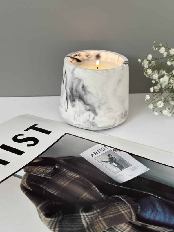 ⁦נר ביל לבן אפור שחור⁩ – תמונה ⁦4⁩