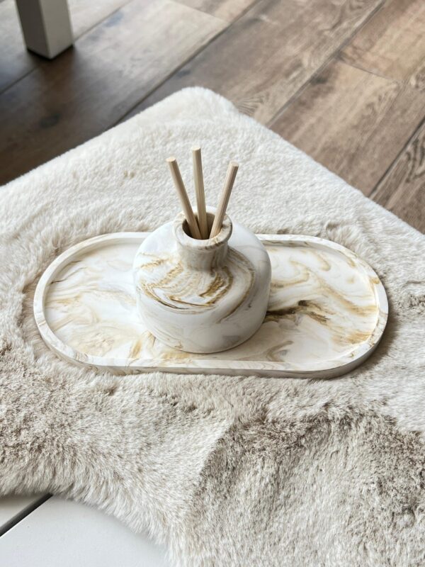 ⁦אגרטל /מפיץ ריח מארי לבן שמנת חום⁩ – תמונה ⁦2⁩