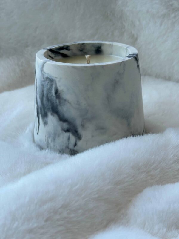 ⁦נר ביל לבן אפור שחור⁩ – תמונה ⁦2⁩