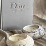 נר שאגי לבן שמנת וחום