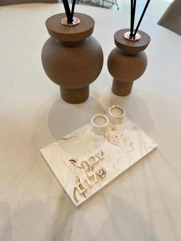 ⁦מגש פמוטים לשבת קודש⁩ – תמונה ⁦5⁩