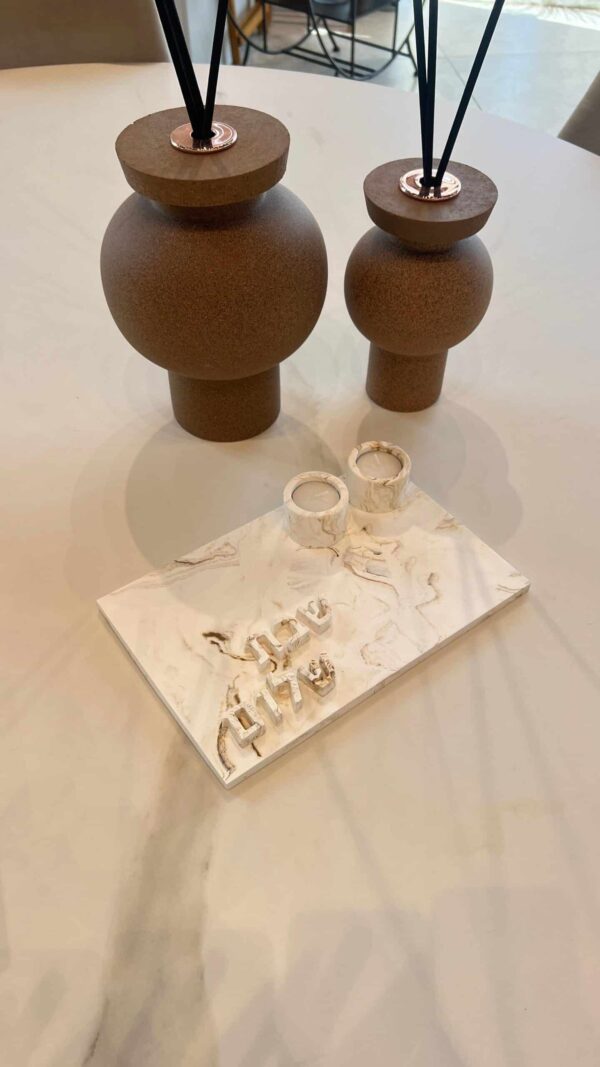 ⁦מגש פמוטים לשבת קודש⁩ – תמונה ⁦2⁩