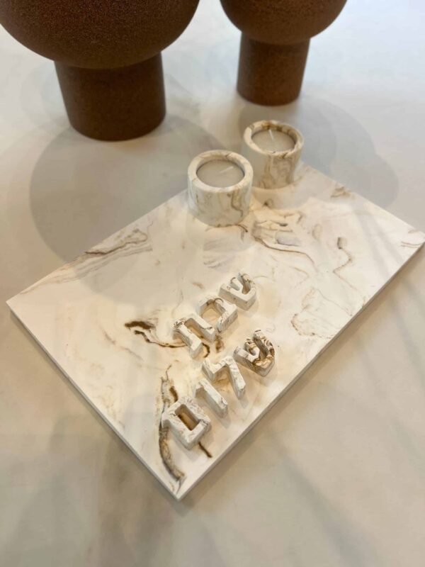 ⁦מגש פמוטים לשבת קודש⁩ – תמונה ⁦4⁩