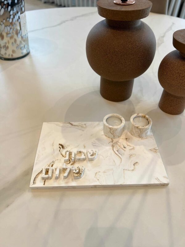 ⁦מגש פמוטים לשבת קודש⁩ – תמונה ⁦3⁩