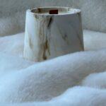 נר ביל לבן שמנת חום