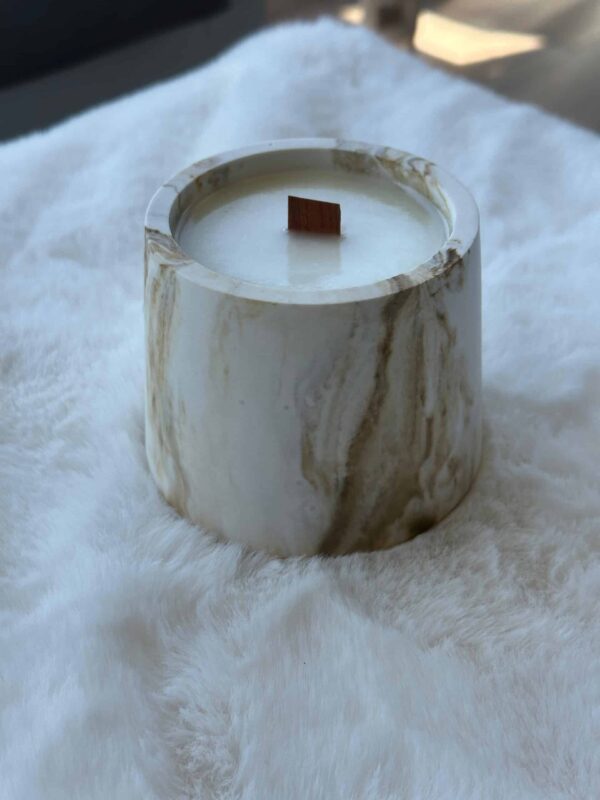 ⁦נר ביל לבן שמנת חום⁩ – תמונה ⁦3⁩