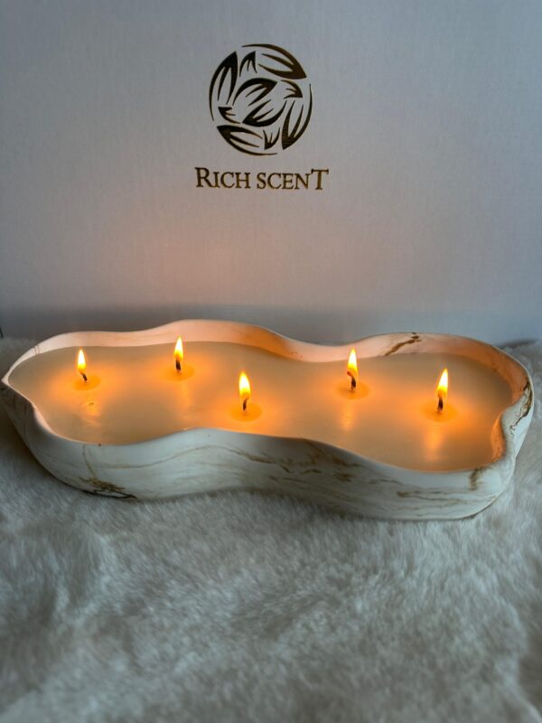 ⁦נר לורנזו לבן שמנת חום⁩ – תמונה ⁦3⁩