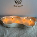 נר לורנזו לבן שמנת חום