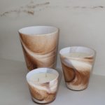 נר ריינה חום שמנת לבן