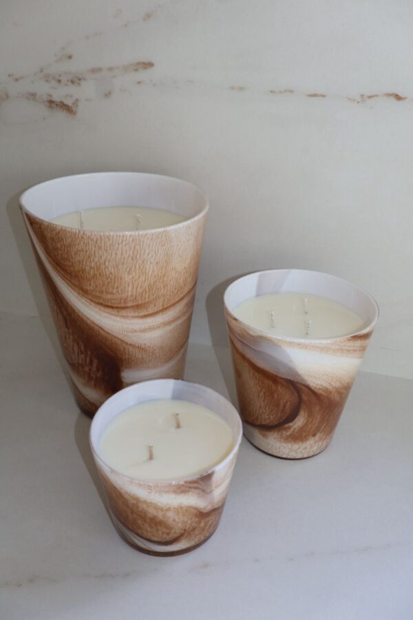 ⁦נר ריינה חום שמנת לבן⁩ – תמונה ⁦2⁩