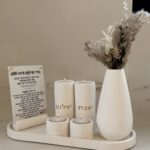 מגש פמוטי שבת הוד כיתוב זהב