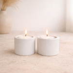 זוג פמוטי שבת בצבע לבן טבעי